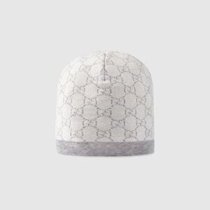 Gucci Baby GG pattern monogram wool hat - grey